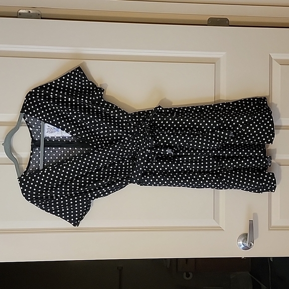 NEW! Women's Black Polka Dot Dress size XL - Picture 5 of 6